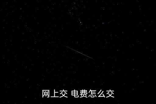 網(wǎng)上交 電費怎么交