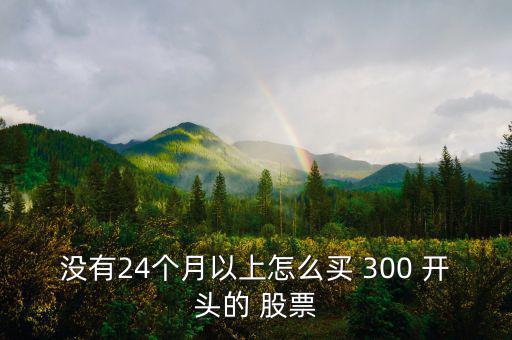 沒有24個(gè)月以上怎么買 300 開頭的 股票