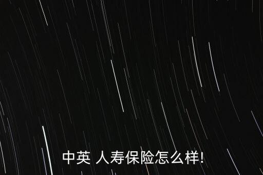  中英 人壽保險怎么樣!