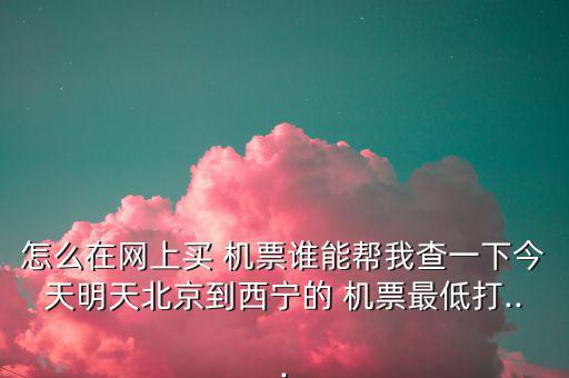 怎么在網(wǎng)上買 機票誰能幫我查一下今天明天北京到西寧的 機票最低打...