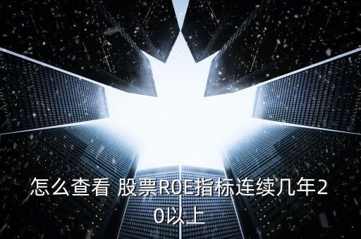 股票軟件上怎么看roe,roe指標(biāo)連續(xù)20年在20以上