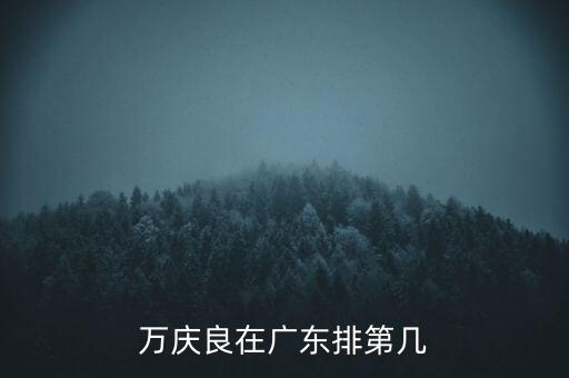 萬慶良在廣東排第幾