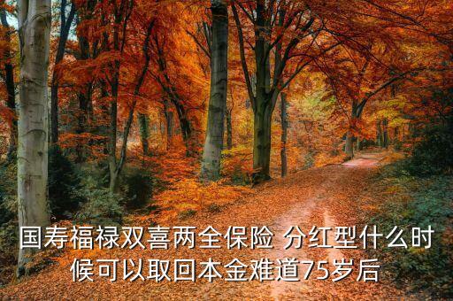 福祿雙喜什么時(shí)候返本，國壽福祿雙喜兩全保險(xiǎn)分紅型我一年交1000交十年什么時(shí)候本金