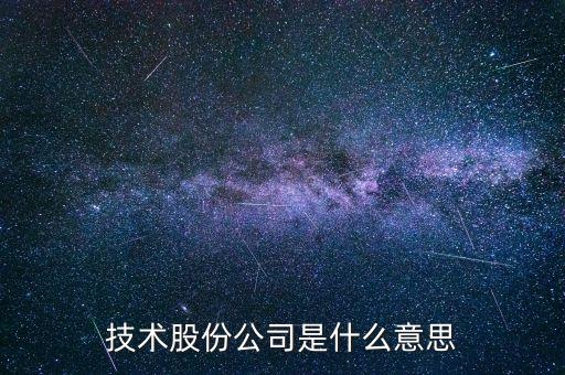 技術(shù)股份公司是什么意思