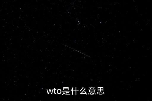 wto是什么意思