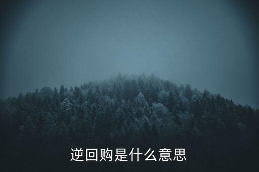 逆回購是什么意思