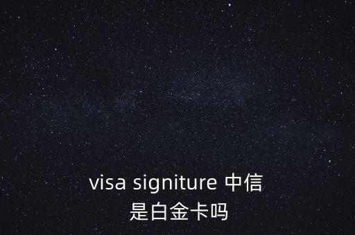 visa signiture 中信 是白金卡嗎