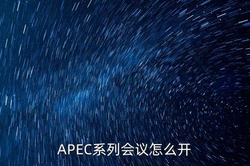 APEC系列會議怎么開