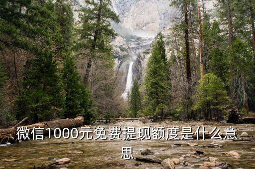 微信1000元免費提現(xiàn)額度是什么意思