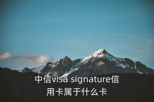 中信洲際卡是什么卡，中信visa signature信用卡屬于什么卡