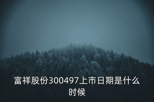 富祥股份300497上市日期是什么時候