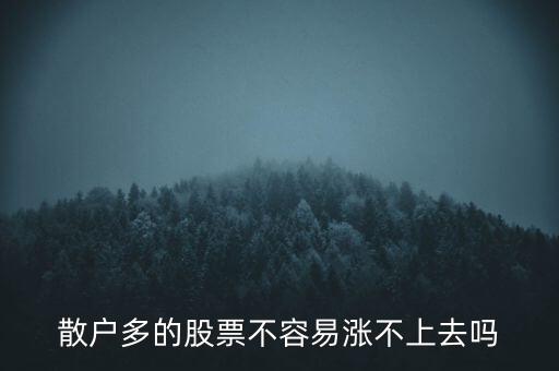 散戶多的股票不容易漲不上去嗎