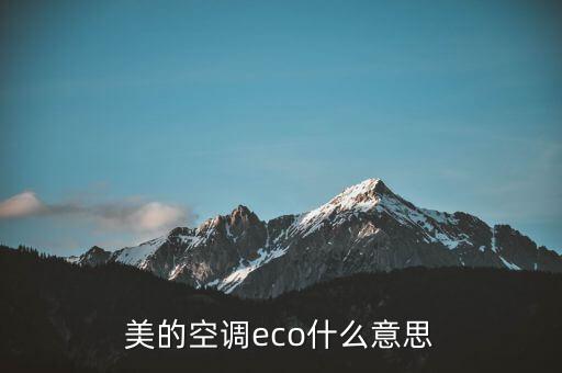 美的空調(diào)eco是什么意思，美的eco是什么意思