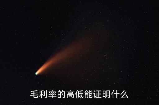 毛利率的高低能證明什么