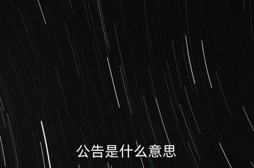 公告是什么意思