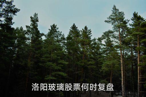 洛陽玻璃股票何時復盤