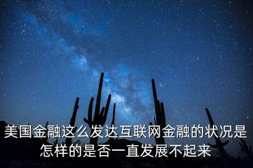 美國金融這么發(fā)達互聯網金融的狀況是怎樣的是否一直發(fā)展不起來