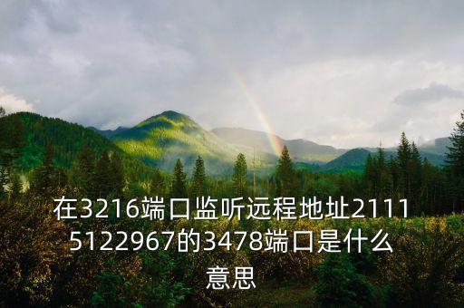 在3216端口監(jiān)聽遠程地址21115122967的3478端口是什么意思