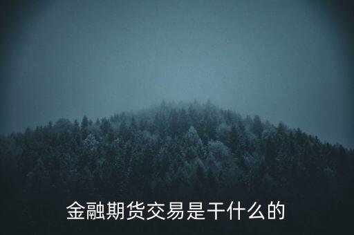 金融期貨交易是干什么的