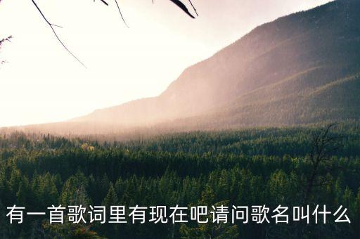 有一首歌詞里有現(xiàn)在吧請問歌名叫什么