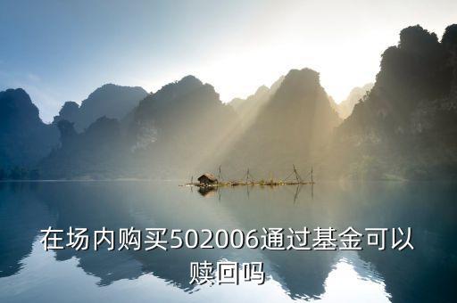 502006什么基金，502006是什么股怎么炒