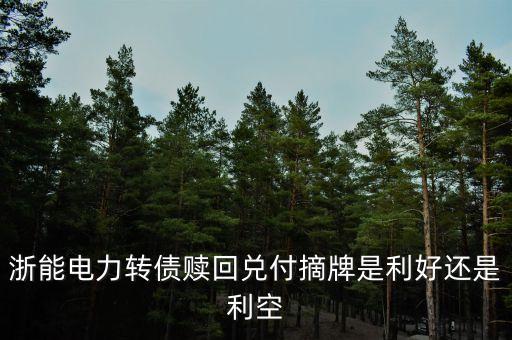 浙能電力轉(zhuǎn)債贖回兌付摘牌是利好還是利空