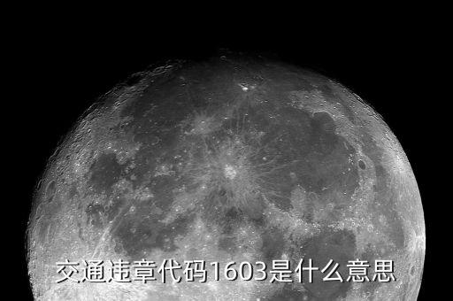 a50指數(shù)1603是什么意思，交通違章代碼1603是什么意思