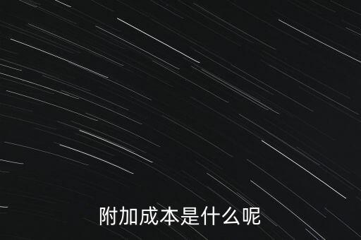 附加成本是什么呢