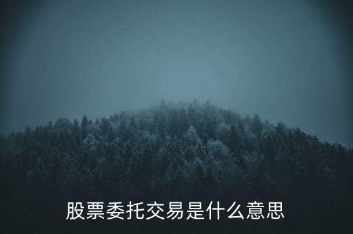 股票委托交易是什么意思