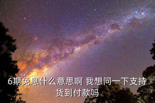 6期免息什么意思啊 我想問一下支持貨到付款嗎