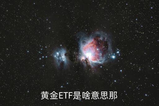 黃金ETF是啥意思那