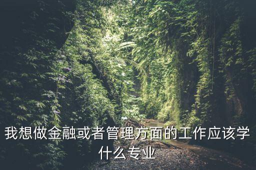 我想做金融或者管理方面的工作應(yīng)該學(xué)什么專業(yè)