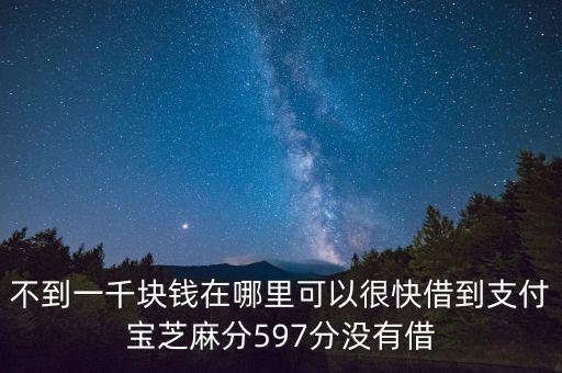 不到一千塊錢在哪里可以很快借到支付寶芝麻分597分沒有借