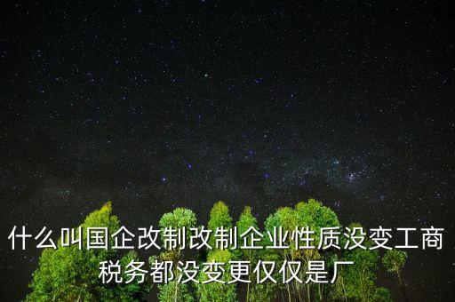 什么叫國企改制改制企業(yè)性質(zhì)沒變工商稅務(wù)都沒變更僅僅是廠