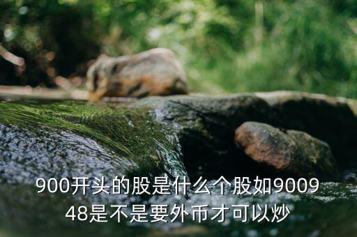 900開頭的股是什么個(gè)股如900948是不是要外幣才可以炒