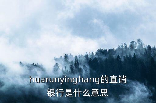 huarunyinghang的直銷銀行是什么意思