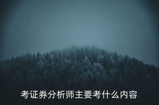 證券分析師考什么，證券分析師考試內(nèi)容是什么