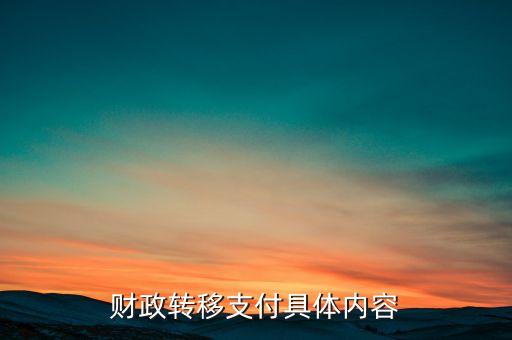 財(cái)政轉(zhuǎn)移支付具體內(nèi)容