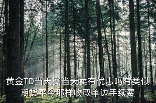 黃金TD當(dāng)天買(mǎi)當(dāng)天賣(mài)有優(yōu)惠嗎有類(lèi)似期貨平今那樣收取單邊手續(xù)費(fèi)