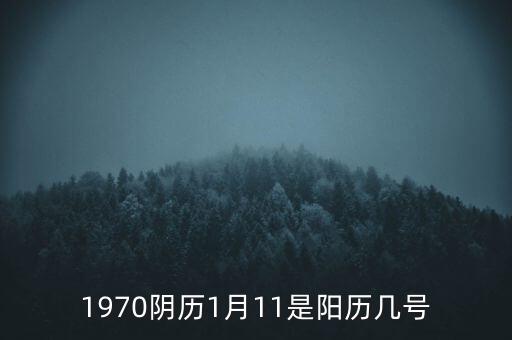 1970陰歷1月11是陽歷幾號(hào)