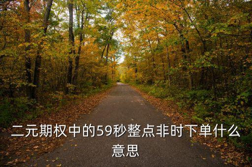 二元期權(quán)中的59秒整點非時下單什么意思