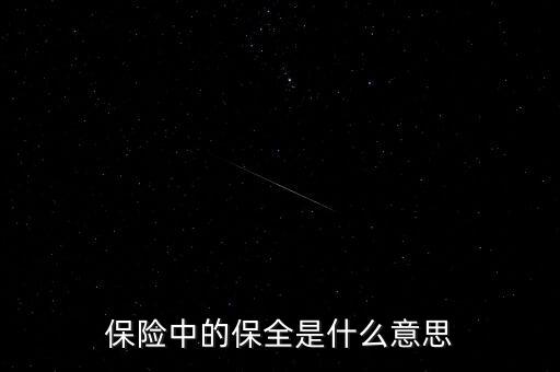 保險(xiǎn)中的保全是什么意思