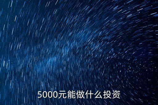 5000元投資什么，5000塊錢可以投資些什么呢如題 謝謝了