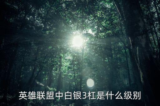 白銀3什么水平，dnf白銀3算什么等級