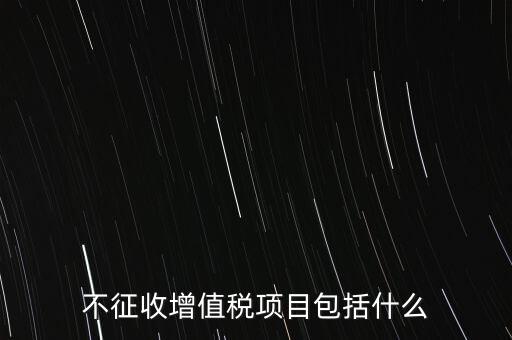 不征收增值稅項目包括什么