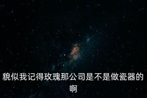 貌似我記得玫瑰那公司是不是做瓷器的啊