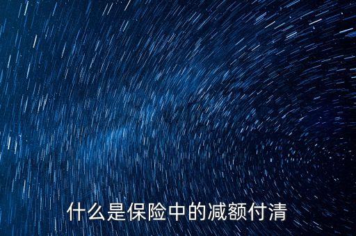 什么是保險(xiǎn)中的減額付清