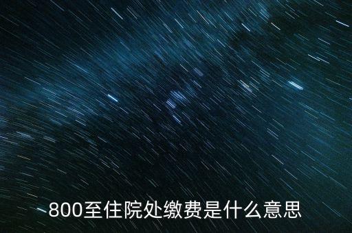 800至住院處繳費是什么意思