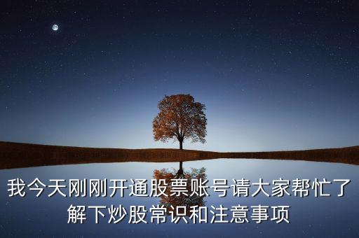 我今天剛剛開通股票賬號(hào)請大家?guī)兔α私庀鲁垂沙ＷR(shí)和注意事項(xiàng)