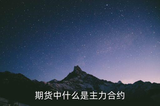 什么是期貨主力席位，期貨滬鉛主力20000是什么意思